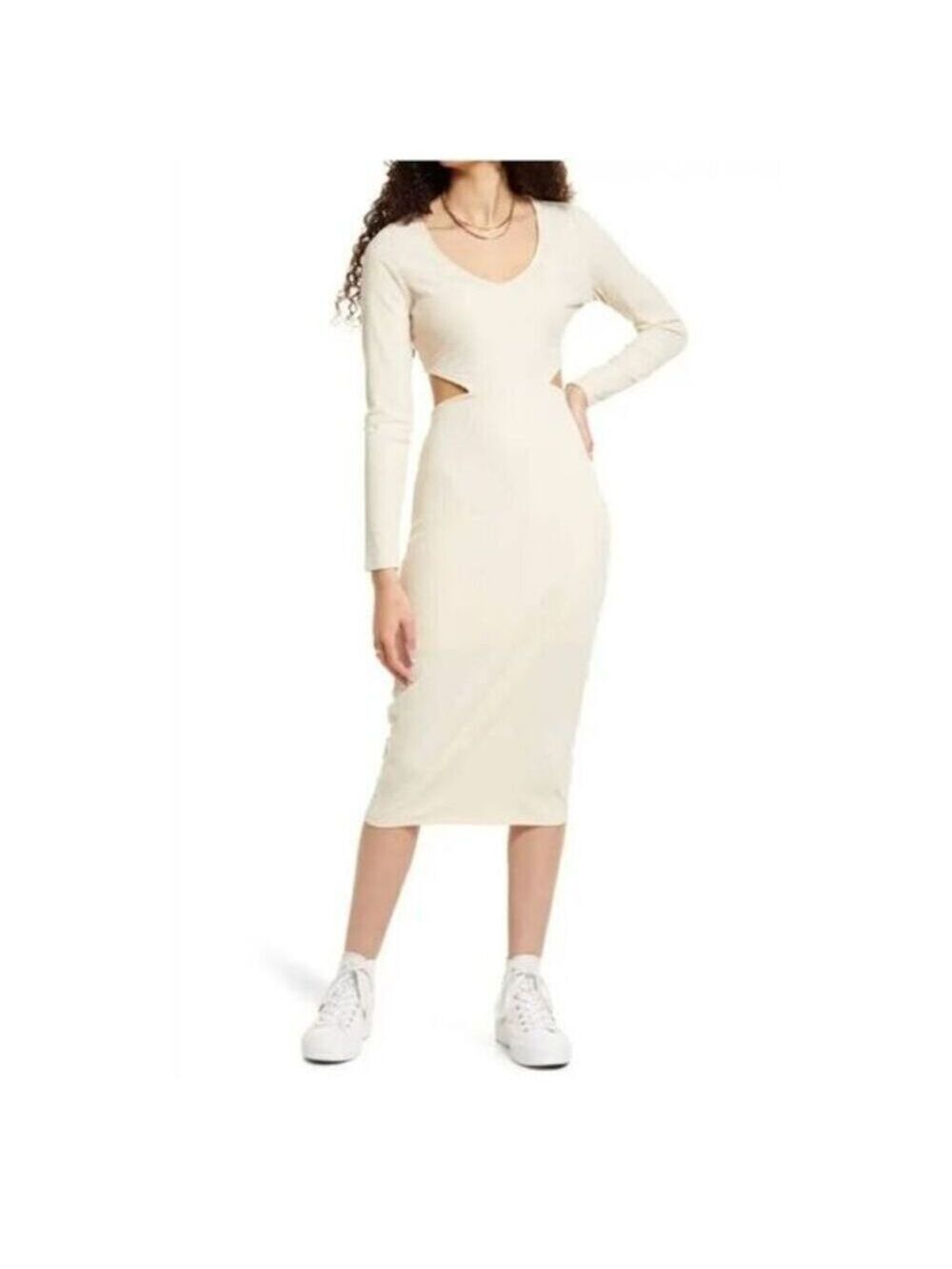 NWOT BP Long Sleeve Cutout Midi Dress Size M